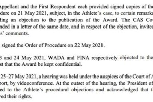 孙杨案二审仲裁书：本有望再缩短禁赛期却错失关键